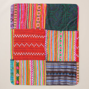 Couverture Sherpa une surface composée en Patchwork de style asiati