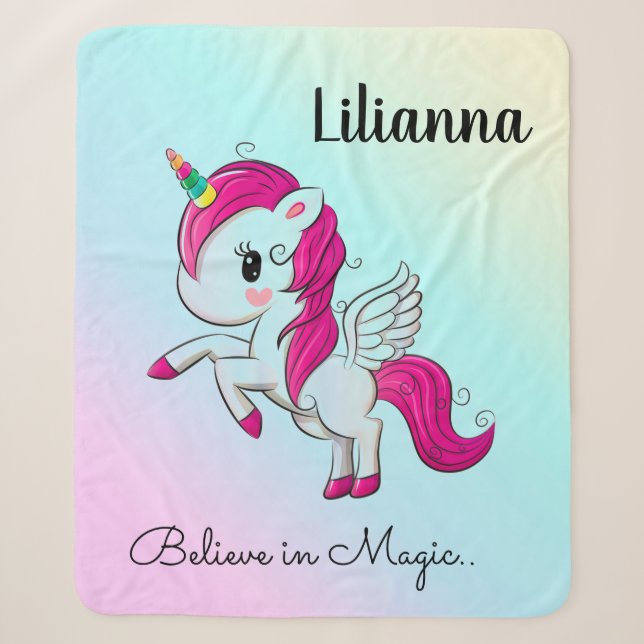 Couverture Sherpa Unicorne (Devant)