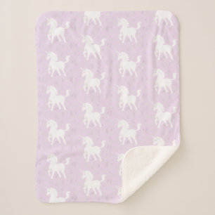 Couverture Sherpa Unicorne et étoiles