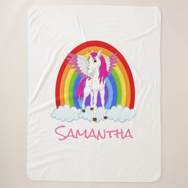 Couverture Sherpa Unicorne personnalisée cadeau parfait (Devant)