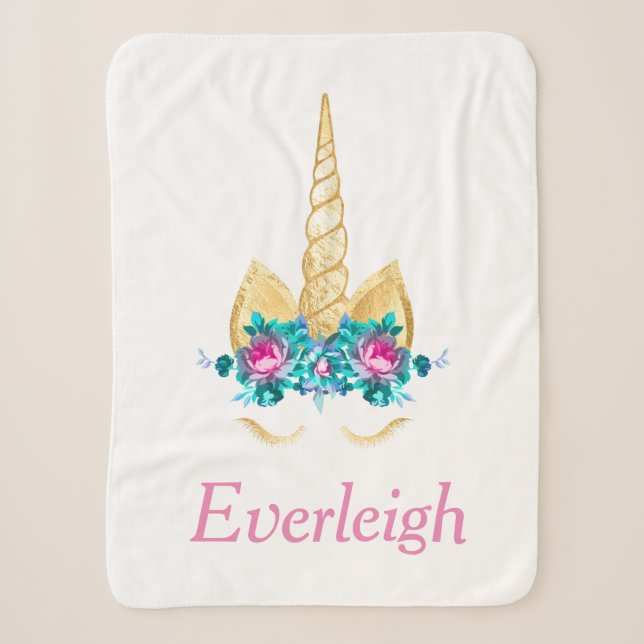 Couverture Sherpa Unicorne personnalisée Sherpa Blanket (Devant)