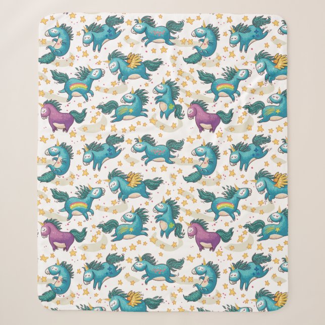 Couverture Sherpa Unicornes (Devant)