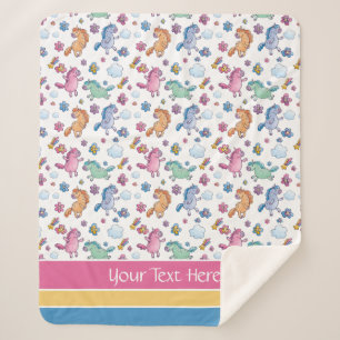 Couverture Sherpa Unicornes lunaires et jolies fleurs brillantes