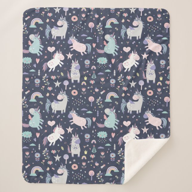 Couverture Sherpa Unicornes Sherpa Blanket (Devant)