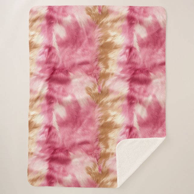 Couverture Sherpa Vachette blanche rose crème Brown (Devant)