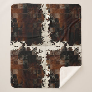 Couverture Sherpa Vachette Brown rustique