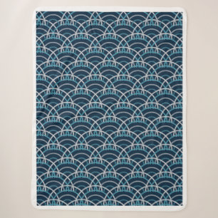 Couverture Sherpa Vagues japonaises Seigaiha en motif continu
