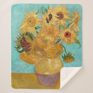 Couverture Sherpa Vase avec douze tournesols   Van Gogh  
