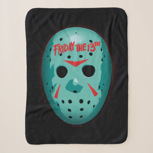 Couverture Sherpa Vendredi 13 | Graphique de masque de hockey bleu (Devant)