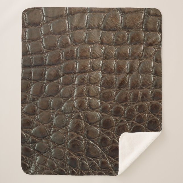 Couverture Sherpa Véritable alligator marron, gros plan pour montrer (Devant)