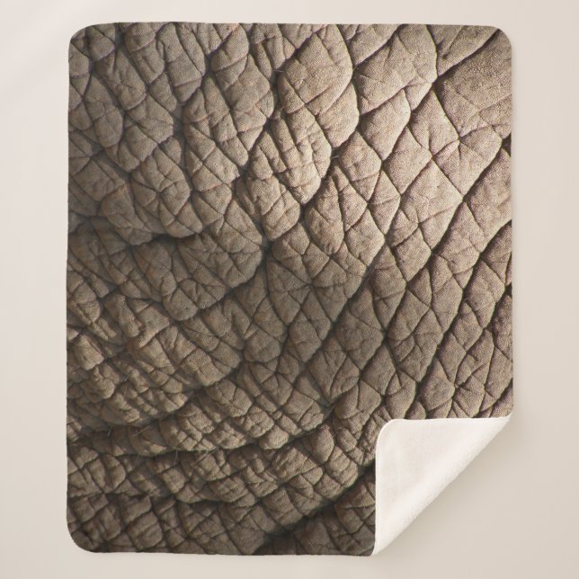 Couverture Sherpa Véritable Texture De Peau D'Éléphant, Rincée. (Devant)