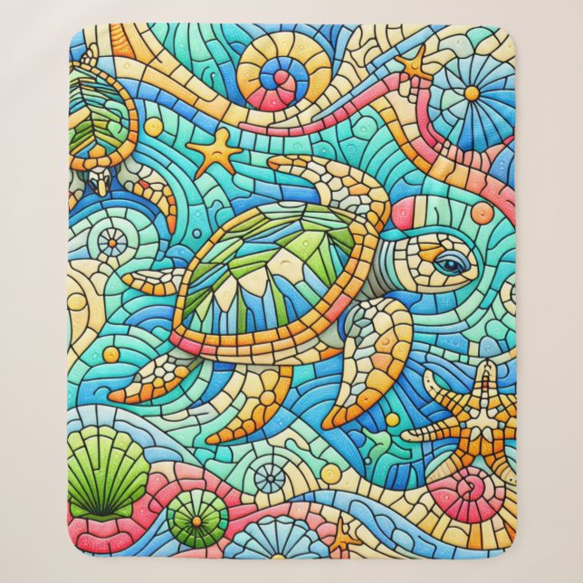 Couverture Sherpa Verre taché de tortue de mer (Devant)