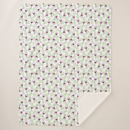 Couverture Sherpa Verre Wimsical Rouge Motif d'illustration