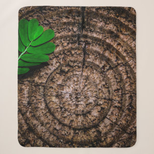 Couverture Sherpa vert de souche Abstraite