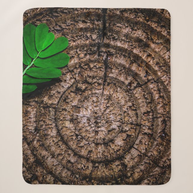 Couverture Sherpa vert de souche Abstraite (Devant)
