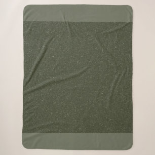 Couverture Sherpa Verte Moss Avec Bordure