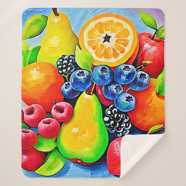 Couverture Sherpa Vibrant Fruit Still Life (Devant)