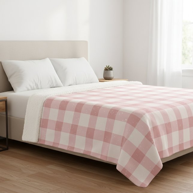 Couverture Sherpa Vichy checkered blanket. (Créateur téléchargé)