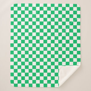 Couverture Sherpa Vichy vert classique 