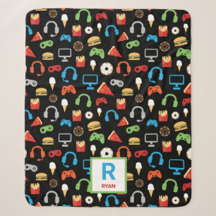 Couverture Sherpa Vidéo Game Snacks Fête Enfants Gamer Personnalisé