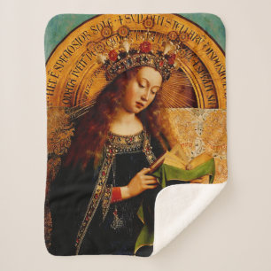 Couverture Sherpa Vierge Marie par Jan van Eyck