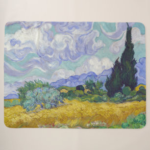 Couverture Sherpa Vincent Van Gogh - Champ de blé avec cyprès