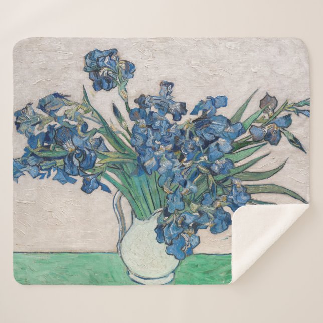 Couverture Sherpa Vincent van Gogh - Irises (Devant (Horizontal))
