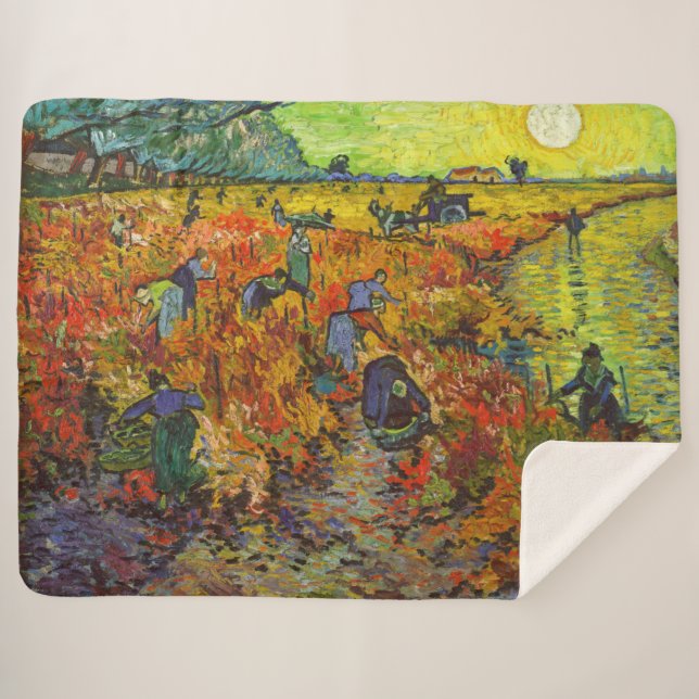Couverture Sherpa Vincent van Gogh - Le vignoble rouge (Devant (Horizontal))