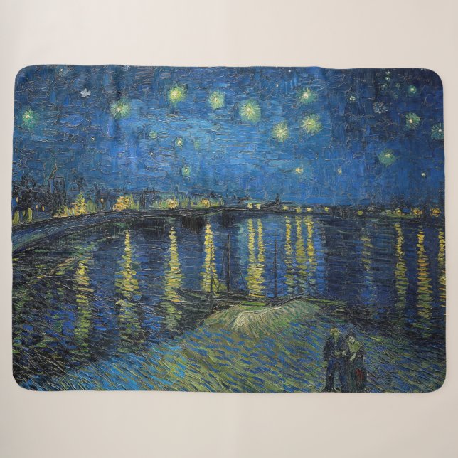 Couverture Sherpa Vincent van Gogh - Nuit étoilée sur le Rhône (Devant (Horizontal))