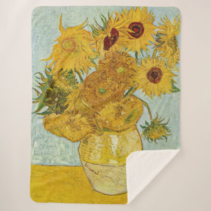 Couverture Sherpa Vincent Van Gogh - Vase avec douze tournesols