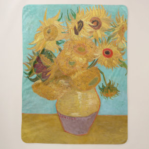 Couverture Sherpa Vincent Van Gogh - Vase avec douze tournesols