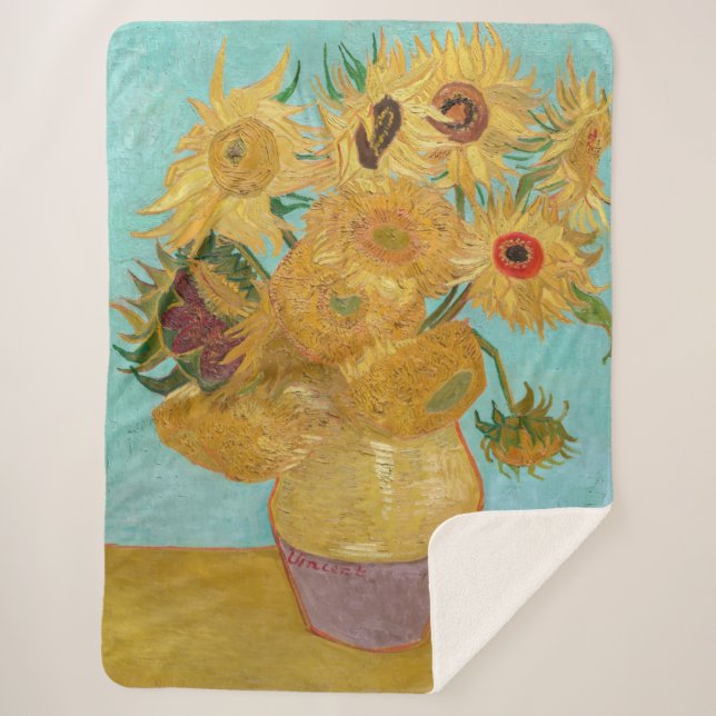 Couverture Sherpa Vincent Van Gogh - Vase avec douze tournesols (Devant)