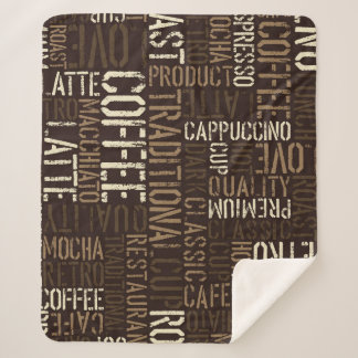 Couverture Sherpa Vintage café expérience Motif sans couture