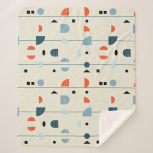 Couverture Sherpa Vintage géométrique : motif transparent du milieu