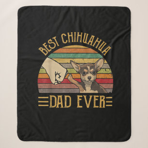 Couverture Sherpa Vintage meilleur Chihuahua papa jamais coucher de 
