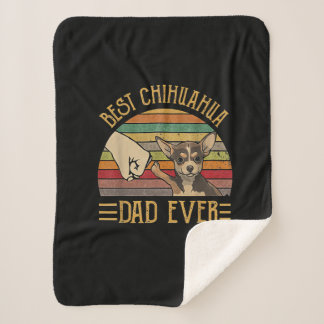 Couverture Sherpa Vintage meilleur Chihuahua papa jamais coucher de 