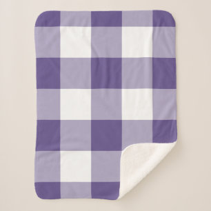 Couverture Sherpa Violet Ultra Violet En vichy Motif