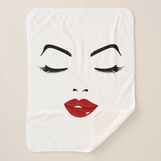 Couverture Sherpa Visage élégant (Devant)