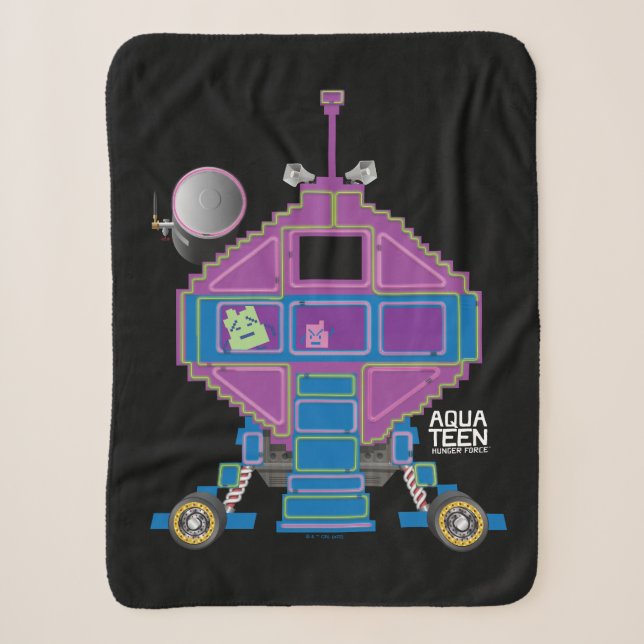 Couverture Sherpa Voiture Aqua Ado Hunger Force Mooninites (Devant)