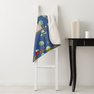 Couverture Sherpa Voitures mignonnes en Ville Motif pour petits garç