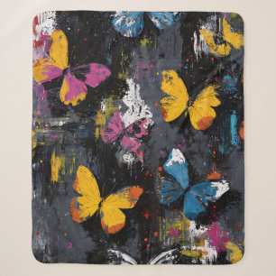 Couverture Sherpa Vol de papillon abstrait vibrant (8)