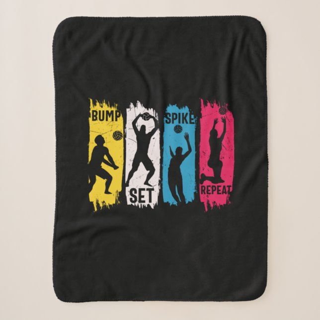 Couverture Sherpa Volleyball Player | Set Spike Repeat (Devant)