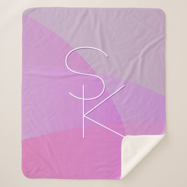 Couverture Sherpa Vos initiales de chevauchement | Géométrique rose  (Devant)