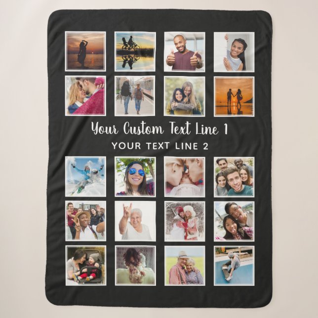 Couverture Sherpa VOS PHOTOS, TEXTE & COULEUR gros toison (Devant)