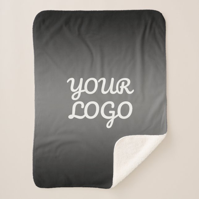 Couverture Sherpa Votre logo et moderne gris foncé modifiable couleu (Devant)