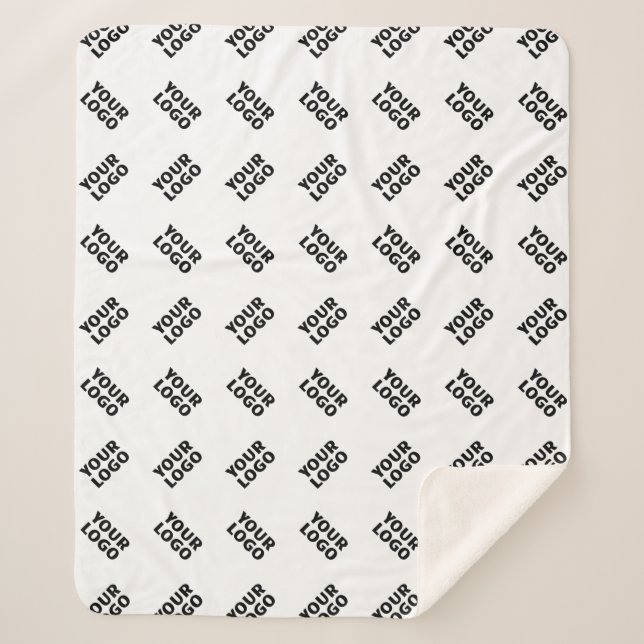 Couverture Sherpa Votre logo | Motif répété de substitution simple (Devant)