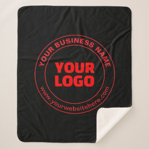 Couverture Sherpa Votre logo ou image et texte modifiable, rouge ou