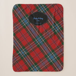 Couverture Sherpa Votre nom et date MacLean Scottish Clan Tartan
