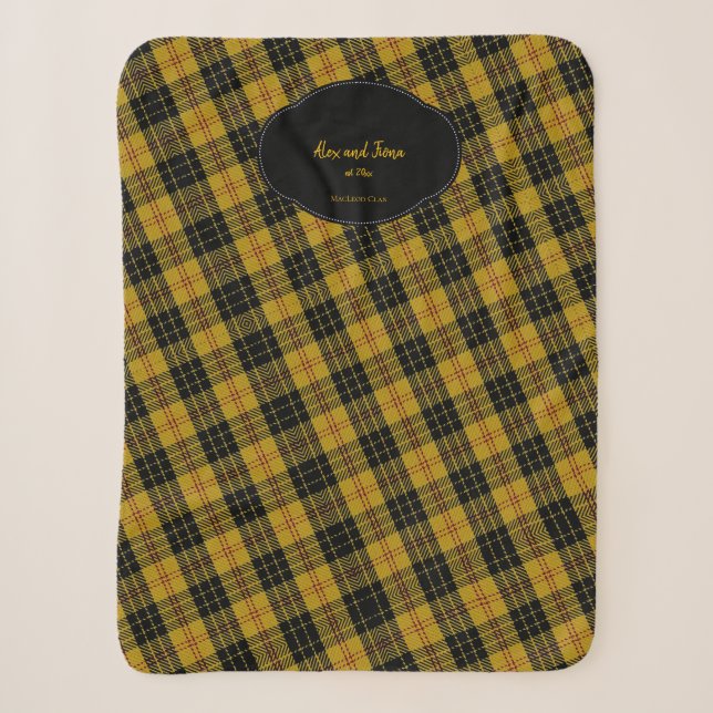 Couverture Sherpa Votre nom et date MacLeod Scottish Clan Tartan (Devant)