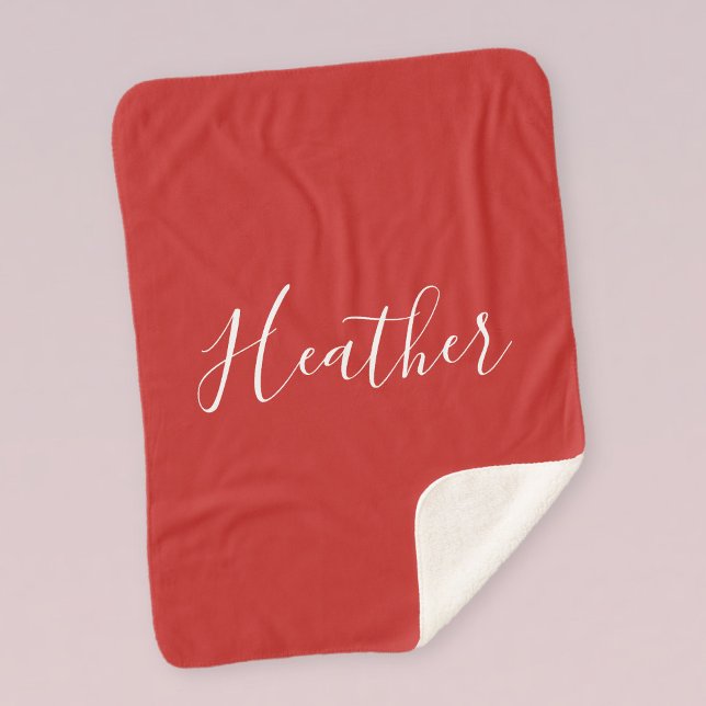 Couverture Sherpa Votre script blanc personnalisé en rouge (Créateur téléchargé)